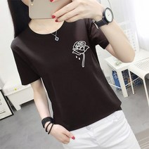 하나홀릭 로즈 프린팅 반팔 티셔츠 HTS_77