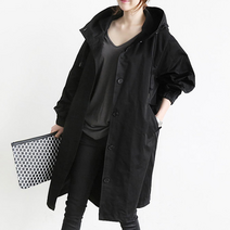 빨강몽키 야상 봄 가을 여성 루즈핏 후드 야상 점퍼 간절기 자켓 DIZ C1407