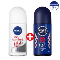 니베아 데오드란트 1+1 스틱/롤온 (선택2종), 롤온_펄앤뷰티50ml, 롤온_드라이콤포트50ml