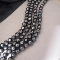 흑진주 롱 담수진주 5-7mm 160cm 목걸이