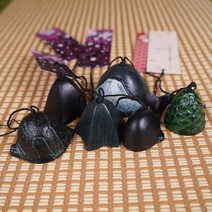 치힛 일본 풍경종 빈티지 현관종 도어벨, 연꽃-딥그린