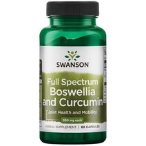 스완슨 풀 스펙트럼 보스웰리아 앤 커큐민 300mg 캡슐, 60개입, 1개, 60정