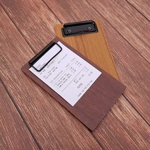 벨로스코리아 우드 심플 빌패드 영수증판 미니, 티크+검정클립, 1개