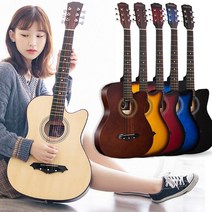 38인치 고퀄리티 어쿠스틱기타 클래식통기타 포크기타 초보 입문용 남여공용, 썬레드, SD108
