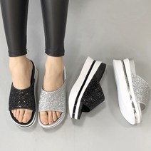 반짝이 여름 통굽슬리퍼 7cm 뉴하이블링