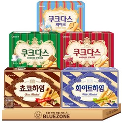 크라운 사무실 과자 세트 쿠크다스 케이크 75g 쿠크다스 화이트 128g 쿠크다스 커피 128g 화이트화임 142g 쵸코하임 142g 몽실22g, 1박스, 혼합