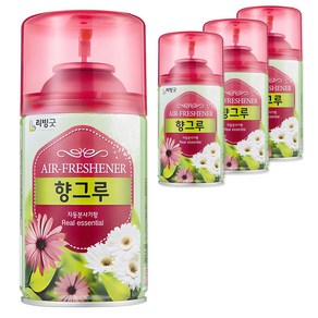 리빙굿 향그루 자동분사기 복숭아향 본품, 280ml, 4개