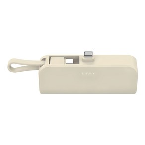 피에스글로벌 힙스터 5000mAh 도킹형 보조 배터리 애플8핀, MOPB-R5-CHL, 베이지