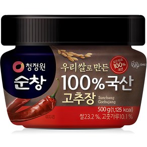 청정원순창 우리쌀로 만든 100% 국산 고추장, 500g, 1개