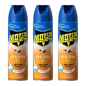 에프킬라 내추럴후레쉬 살충제 스프레이 오렌지향, 500ml, 3개