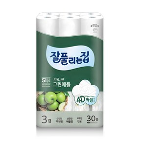 잘풀리는집 브리즈 그린애플 3겹 고급롤화장지