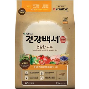 건강백서 전연령 강아지 기능성 사료, 피부/피모, 3.9kg, 1개