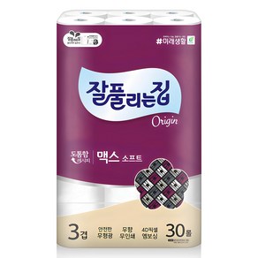 잘풀리는집 맥스소프트 3겹 고급롤화장지, 30m, 30개입, 1개