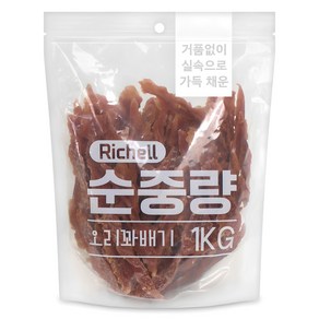 리첼 강아지 순중량 간식, 오리꽈배기, 1kg, 1개