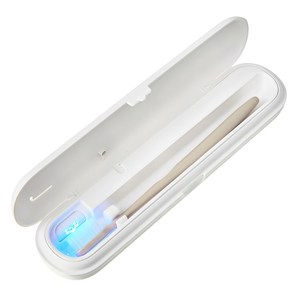 코멧 국내생산 건전지&USB-C타입 UV-C LED 휴대용 칫솔 살균기, BS-202w, 화이트