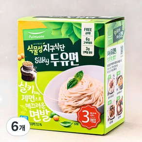 풀무원 식물성 지구식단 얇은 두유면, 150g, 6개