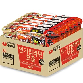 농심 신라면 65g 6개 + 새우탕 67g 6개 + 튀김우동 65g 6개 + 짜파게티범벅 70g 6개 세트