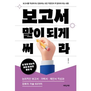 [새로운제안]보고서 말이 되게 써라 : 보고서를 작성하거나 검토하는 모든 직장인이 꼭 알아야 하는 내용, 새로운제안, 김철수