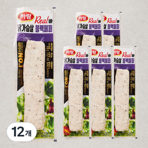 하림 리얼바 닭가슴살 블랙페퍼, 80g, 12개