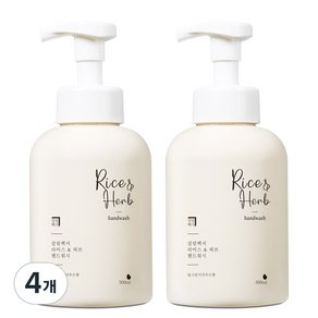 살림백서 라이스 앤 허브 핸드워시 딥그린시더우드, 4개, 500ml