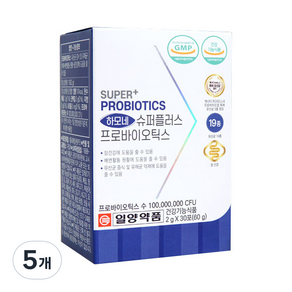 일양약품 하모네 슈퍼플러스 생 유산균 프로바이오틱스 30p, 60g, 5개