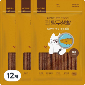 내츄럴랩 견 탐구생활 건조간식, 황태, 100g, 12개