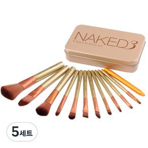 리젠스 NAKED3 휴대용 메이크업 브러쉬 12종 세트, 혼합색상, 5세트