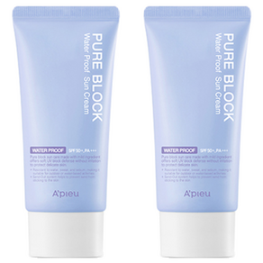 어퓨 퓨어 블록 내추럴 워터프루프 선크림 SPF50+ PA+++, 50ml, 2개