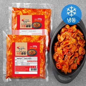 강창구찹쌀진순대 창구식품 직화구이 매콤양념 곱창 (냉동), 200g, 2개