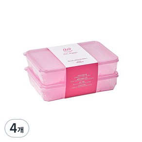 땡스소윤 냉동실 전용 밀폐용기 7호 핑크, 4개, 단품