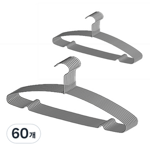 라이프서치 논슬립 코팅 옷걸이, 그레이, 60개