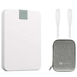 씨게이트 Ulta Touch USB-C 데이터복구 외장하드 STMA2000400, 2TB, 클라우드화이트(외장하드), 그레이(파우치)