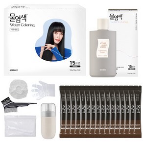[비건라이프] 씨드비 물염색 15회분 + 채우담 샴푸 300ml, 미디엄브라운, 1개