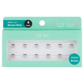 깜빡 인조 가닥속눈썹 패키지버전 10mm 4기둥, 브라운, 1개