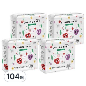 Cooing 베러업 팬티 기저귀, 대형(L), 104매