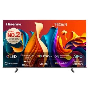 HISENSE 4K UHD QLED 안드로이드12 스마트TV, 191cm(75인치), 75Q6N, 스탠드형, 방문설치