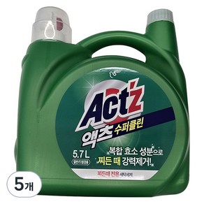 액츠 수퍼클린 액상세제 본품, 5.7L, 5개