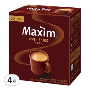 맥심 아라비카 100 커피믹스, 11.8g, 50개입, 4개