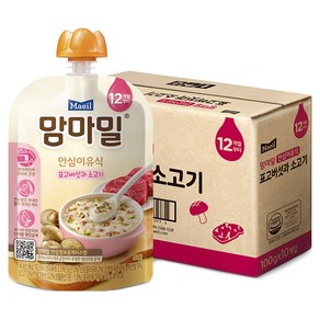 맘마밀 안심이유식 12개월, 100g, 10개, 표고버섯과 소고기