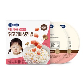 베베쿡 완료기 닭고기버섯진밥 실온이유식 2p, 혼합맛(닭고기/버섯), 220g, 1개