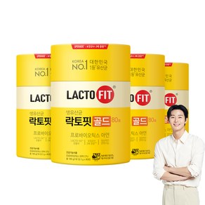 락토핏 생 유산균 골드, 80회분, 160g, 4개