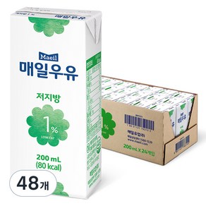 매일우유 저지방 1% 우유, 200ml, 48개