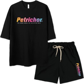 벤힛 Petrichor 오버핏 반팔 + 반바지 트레이닝 상하의 세트