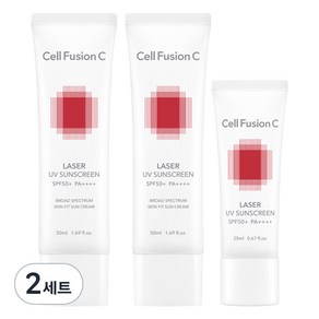 셀퓨전씨 레이저 유브이 썬스크린 50ml x 2p + 20ml 세트 SPF50+ PA++++, 2세트