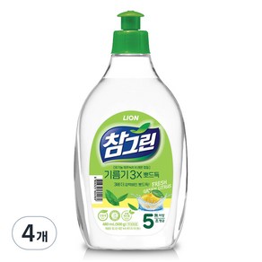 참그린 레몬 녹차 뽀드득 어드밴스 주방세제, 500g, 4개