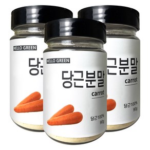 헬로우그린 국산 당근 분말 통, 90g, 3개