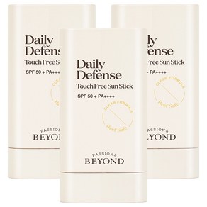 [비건라이프] 비욘드 데일리 디펜스 터치 프리 선스틱 SPF50+ PA++++, 18g, 3개