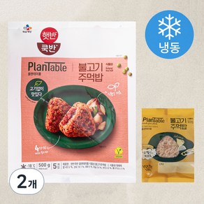 햇반쿡반 플랜테이블 식물성 불고기 주먹밥 (냉동), 2개, 500g