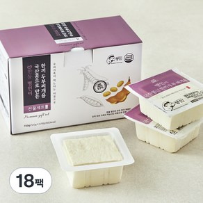 한둘 명인이 국산콩으로 만든 한끼 두부 찌개용, 120g, 18팩