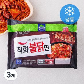 면사랑 직화불닭면 1인분 (냉동), 330g, 3개